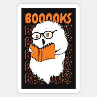 Funny Cartoon Ghost Reading Books // Ghost Booooks Boo Funny Halloween Sticker